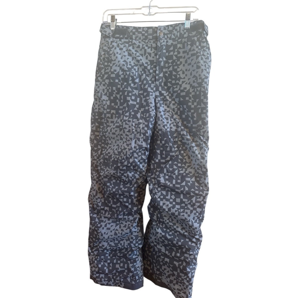 Columbia Waterproof Kids Snow Pants Youth‎ Size XL (16-18) Gray Geometric Design